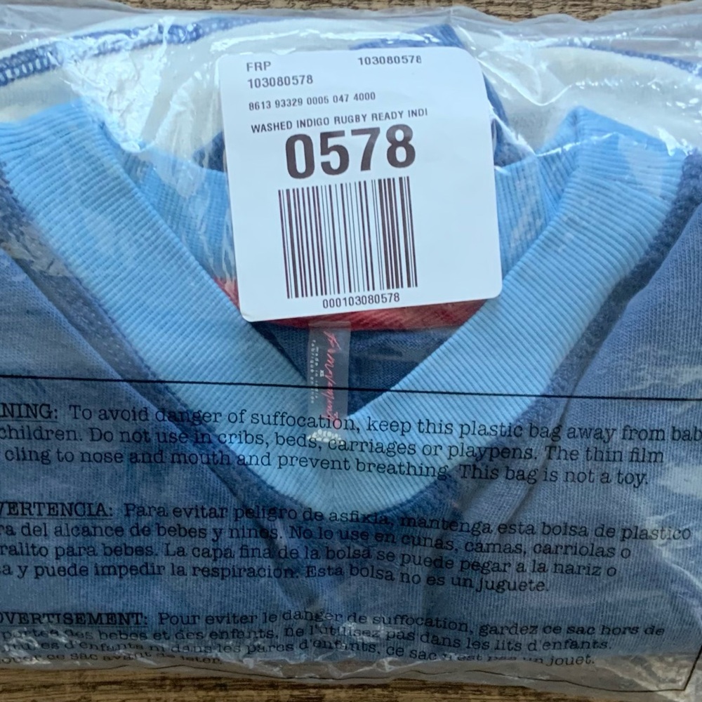 FP Movement by Free People Rugby Ready Washed Indigo Layer ~ XS ~ NWT - Picture 6 of 11